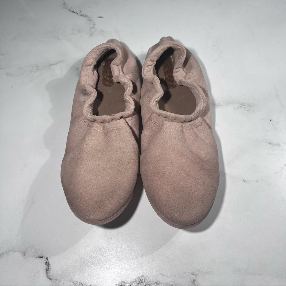 Marsell Elastic Suede Upper Slip On Light Pink Ballerina Flats